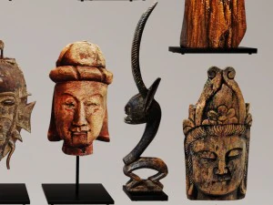 figurines collection statues set 3D Model