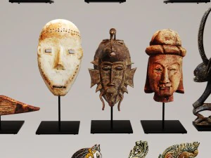 figurines collection statues set 3D Model