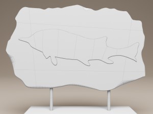 figurine fish stone 3D 模型