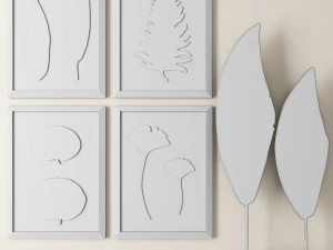 definir pinturas de estatuetas Modelo 3D