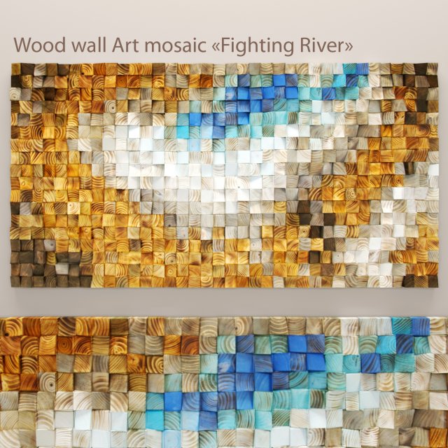 wood mosaic Modèle 3D .c4d .max .obj .3ds .fbx .stl .blend 