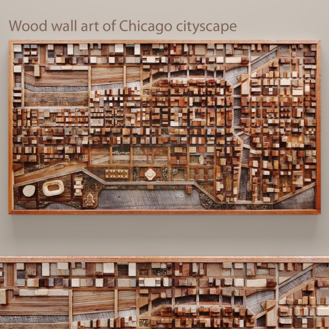 wood mosaic 3D 模型 .c4d .max .obj .3ds .fbx .stl .blend 