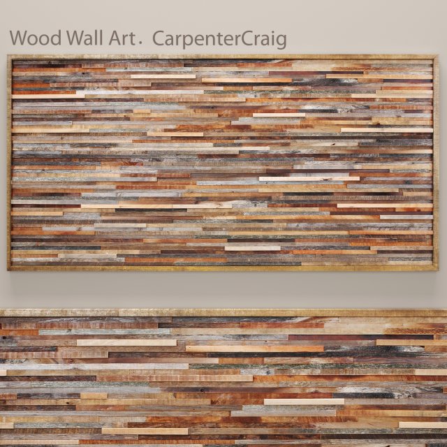wood wall art 3D Model .c4d .max .obj .3ds .fbx .stl .blend 