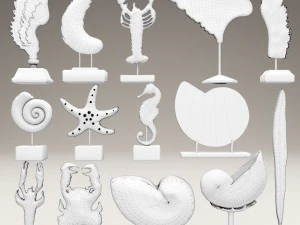 collection figurines statues 3D Model