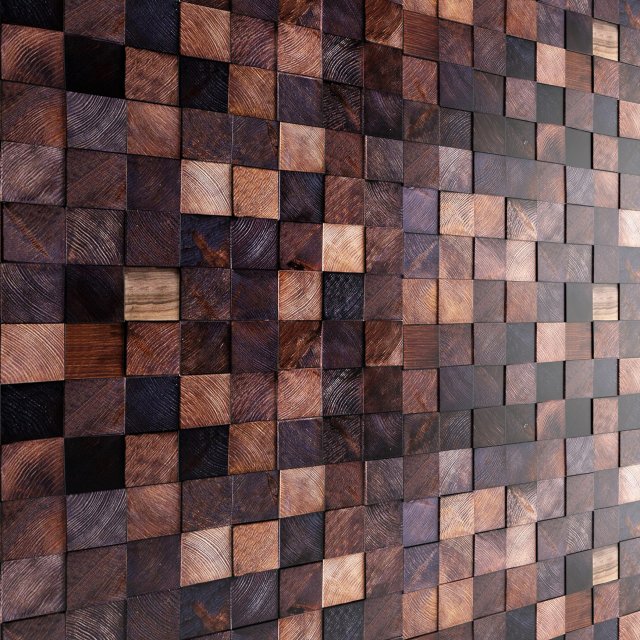mosaic wood panel 3D Model .c4d .max .obj .3ds .fbx .stl .blend 