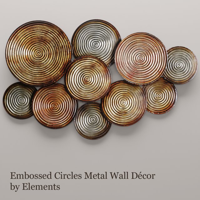 circles wall decor Modelo 3D .c4d .max .obj .3ds .fbx .stl .blend 