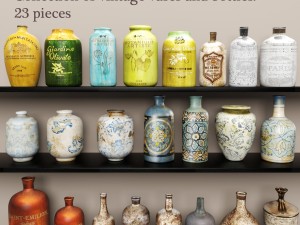 collection vases and bottles 3D Model