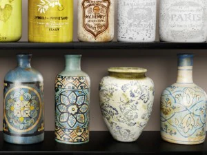 collection vases and bottles 3D Model