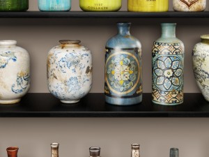 collection vases and bottles Modello 3D