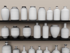 collection vases and bottles Modello 3D