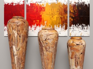 collection of wooden vases 3Dモデル
