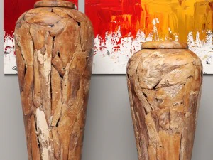 collection of wooden vases 3D Model