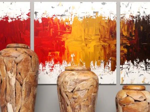 collection of wooden vases 3D Model