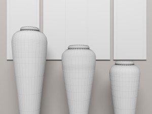 collection of wooden vases 3D Модель