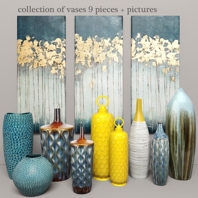collection vases 3D Модель .c4d .max .obj .3ds .fbx .stl .blend 