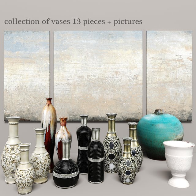 collection vases 3D Модель .c4d .max .obj .3ds .fbx .stl .blend 
