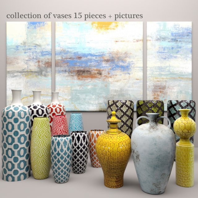 collection vases 3D Модель .c4d .max .obj .3ds .fbx .stl .blend 