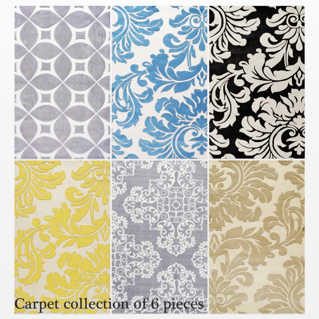 carpet collection 3D 模型 .c4d .max .obj .3ds .fbx .stl .blend 