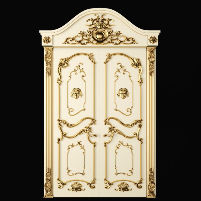 luxury classic baroque carved door Modelo 3D .c4d .max .obj .3ds .fbx .stl .blend 