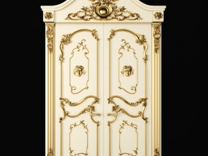 luxury classic baroque carved door 3D Model