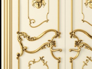 luxury classic baroque carved door Modelo 3D