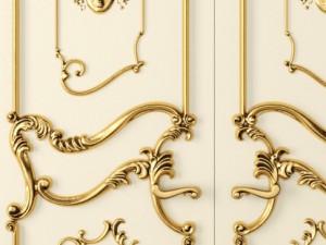 luxury classic baroque carved door Modelo 3D