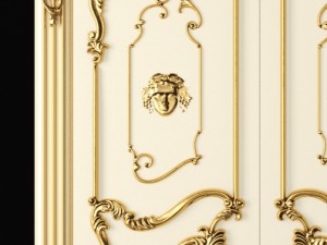luxury classic baroque carved door Modelo 3D