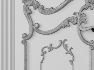 luxury classic baroque carved door Modelo 3D