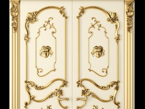luxury classic baroque carved door Modelo 3D