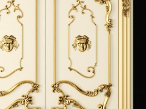 luxury classic baroque carved door Modelo 3D