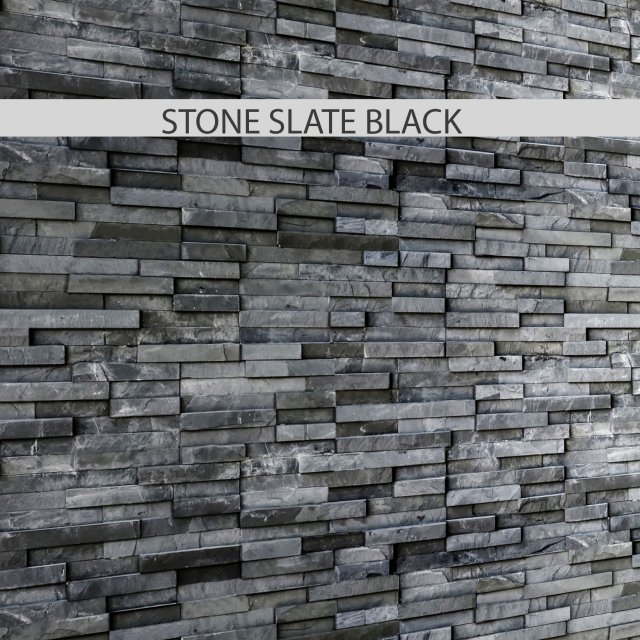 stone slate black Model 3D .c4d .max .obj .3ds .fbx .stl .blend 