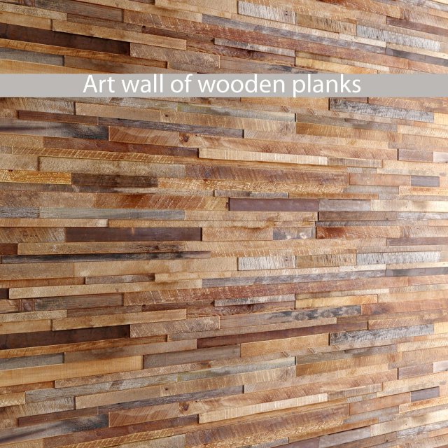 mosaic wood panel planks 3D Model .c4d .max .obj .3ds .fbx .stl .blend 