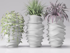 collection of plants in pots 3D 모델