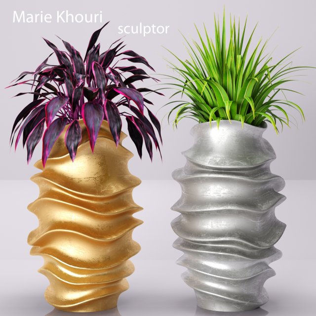 collection of plants in pots 3D मॉडल .c4d .max .obj .3ds .fbx .stl .blend