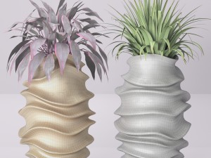 collection of plants in pots 3D मॉडल