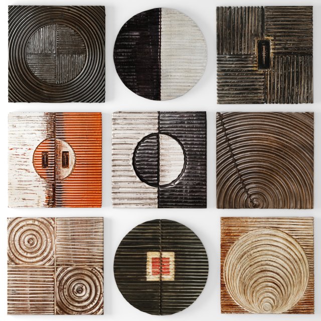 collection wood wall sculpture 3D Модель .c4d .max .obj .3ds .fbx .stl .blend 