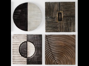 collection wood wall sculpture 3D Модель