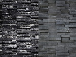 collection of black stone slate 3D 模型