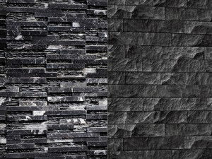 collection of black stone slate 3D 模型