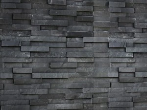 collection of black stone slate 3D Model
