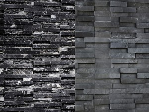 collection of black stone slate 3D 模型