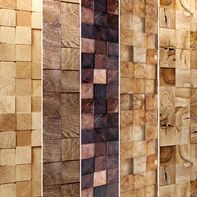 wooden mosaic collection 3D Модель .c4d .max .obj .3ds .fbx .stl .blend 