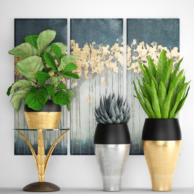 collection luxury plants 3D Model .c4d .max .obj .3ds .fbx .stl .blend 