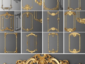 collection stucco molding frame 3D Model