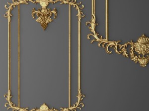 collection stucco molding frame Modello 3D