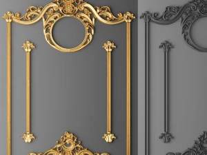 collection stucco molding frame 3D Model