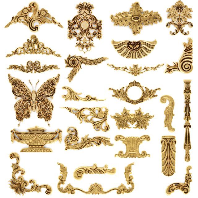 cartouches set 3D मॉडल .c4d .max .obj .3ds .fbx .stl .blend 