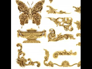 cartouches set 3D Model