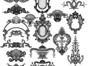 cartouches set 3D Model