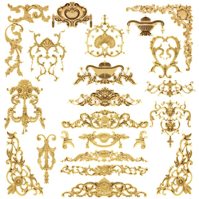 cartouches set 3D Модель .c4d .max .obj .3ds .fbx .stl .blend 
